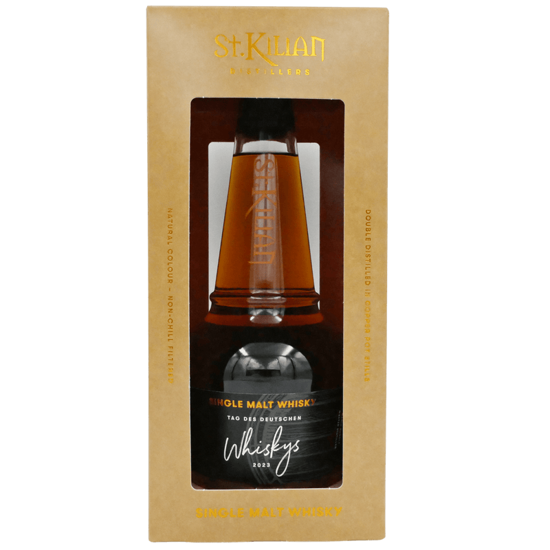St. Kilian Tag des Deutschen Whiskys (2023) Flasche in Case Vorderseite