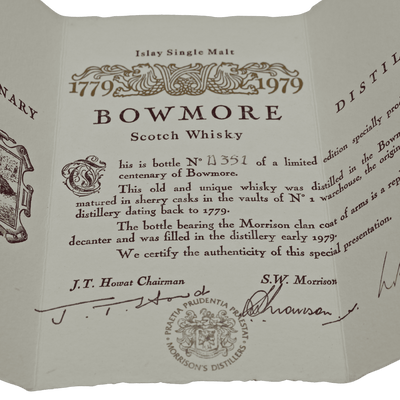 Bowmore 200 Jahre Jubiläum (1779 - 1979) 43 % Vol. 0,75 L