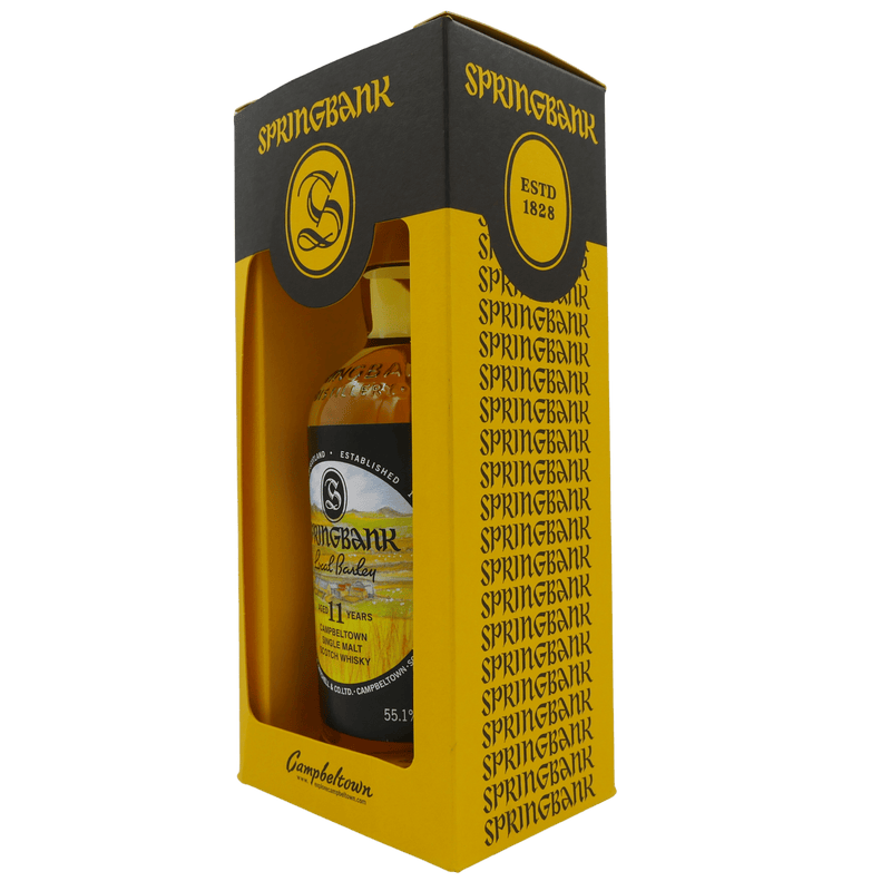 Springbank 11 Local Barley (2022) Flasche in Case seitlich vorne
