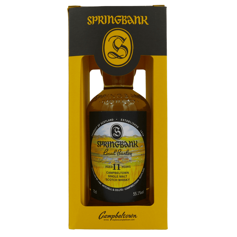 Springbank 11 Local Barley (2022) Flasche in Case Vorderseite