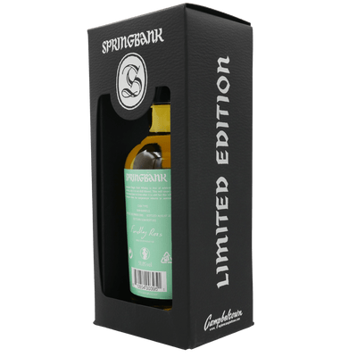 Springbank 15 Rum Wood (2019) Flasche in Case Rückseite seitlich
